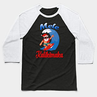 Mele Kalikimaka Christmas Santa Shaka Hawaii Surfing Baseball T-Shirt